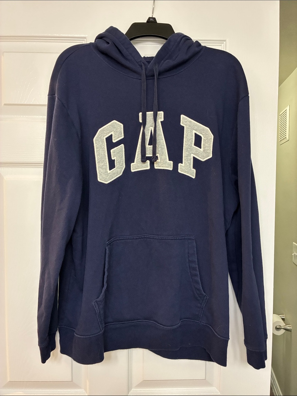 GAP Men's Dark Navy Pullover Hoodie with White Logo